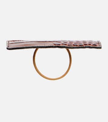 Snake-effect leather hair tie | Jennifer Behr