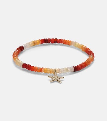 Starfish Small 14kt gold charm bracelet with diamonds | Sydney Evan