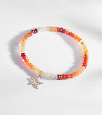 Starfish Small 14kt gold charm bracelet with diamonds | Sydney Evan