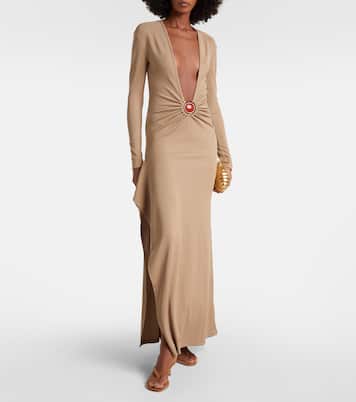 Mineral Stone embellished jersey maxi dress | Christopher Esber