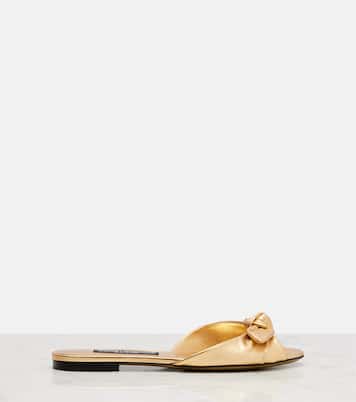 Verzierte Pantoletten aus Metallic-Leder | Dolce&Gabbana