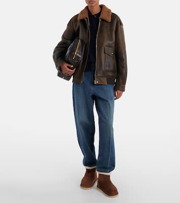 Shearling-lined suede ankle boots | Miu Miu