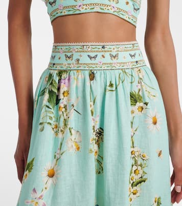 Floral tiered linen maxi skirt | Camilla