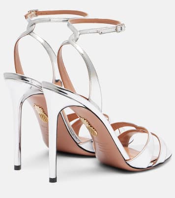 You and I metallic leather sandals | Aquazzura