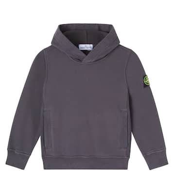 Compass cotton jersey hoodie | Stone Island Junior