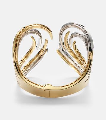 Golden Strada 18kt gold and white gold cuff bracelet with diamonds | Yeprem