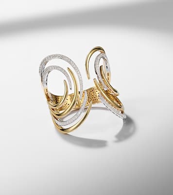 Golden Strada 18kt gold and white gold cuff bracelet with diamonds | Yeprem