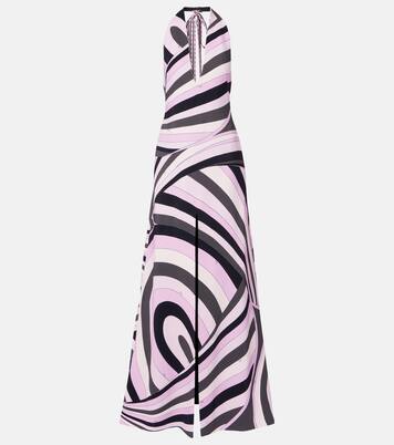 Iride halterneck satin gown | Pucci
