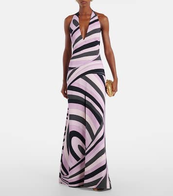 Iride halterneck satin gown | Pucci