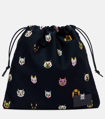 x Louis Wain Cat Small denim pouch | Loewe