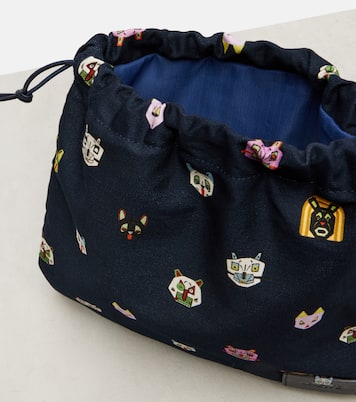 x Louis Wain Cat Small denim pouch | Loewe