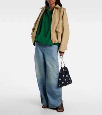 x Louis Wain Cat Small denim pouch | Loewe