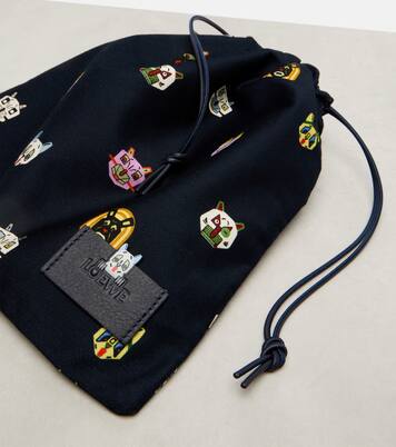x Louis Wain Cat Small denim pouch | Loewe