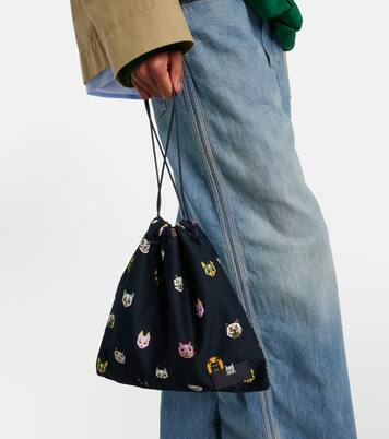 x Louis Wain Cat Small denim pouch | Loewe