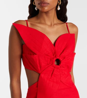 Minikleid Red Flower aus einem Leinengemisch | Farm Rio