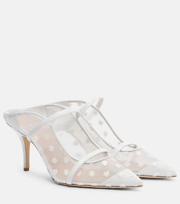 Maureen 70 leather and mesh mules | Malone Souliers