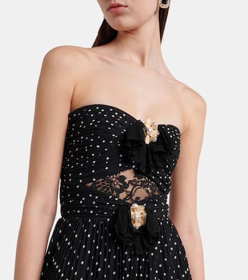 Embellished polka-dot tiered gown | Self-Portrait