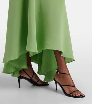 Puff-sleeve silk crêpe maxi dress | Rodarte