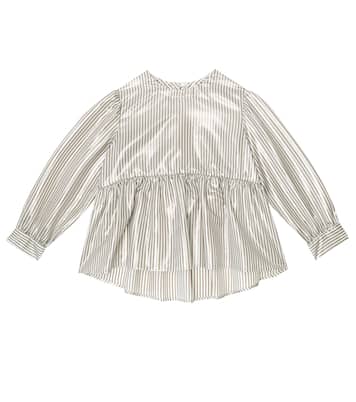 Blusa de seda a rayas | Brunello Cucinelli Kids