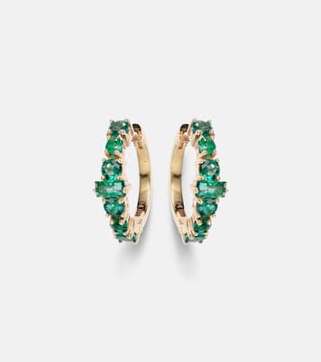 Boucles d'oreilles Rivulet en or jaune 18 ct et émeraudes | Ileana Makri