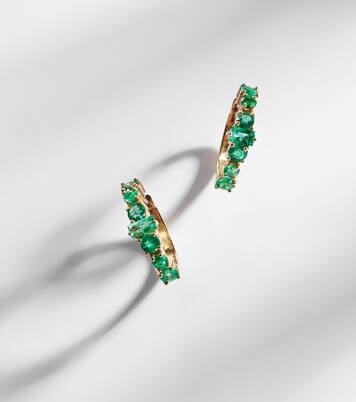 Boucles d'oreilles Rivulet en or jaune 18 ct et émeraudes | Ileana Makri