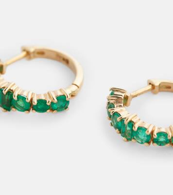 Boucles d'oreilles Rivulet en or jaune 18 ct et émeraudes | Ileana Makri