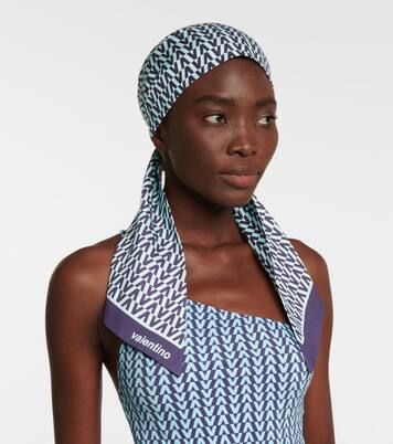Foulard imprimé en soie et coton | Valentino