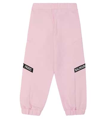Pantaloni sportivi in cotone con logo | Balmain Kids