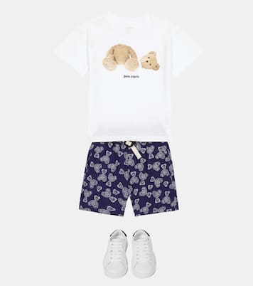 Printed cotton shorts | Palm Angels Kids