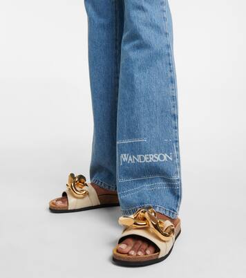 Embellished leather slides | JW Anderson
