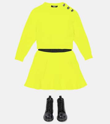 Cable-knit wool and cashmere skirt | Balmain Kids