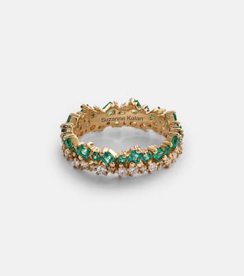 Bague en or 18 ct, diamants et émeraudes | Suzanne Kalan