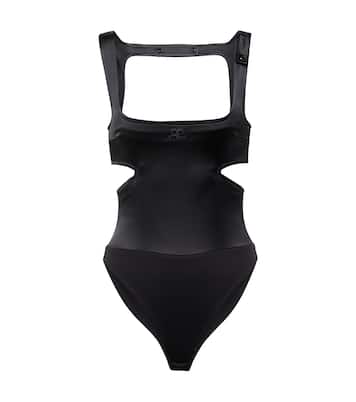 Logo cutout satin bodysuit | Courrèges