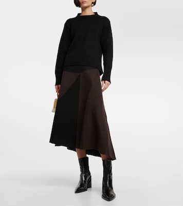 Gonna midi in lana bicolore | Jil Sander