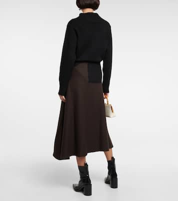Gonna midi in lana bicolore | Jil Sander