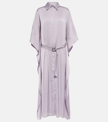 Hemdblusenkleid aus Satin | Brunello Cucinelli