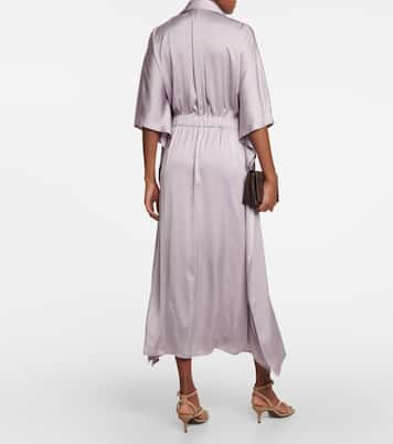 Hemdblusenkleid aus Satin | Brunello Cucinelli