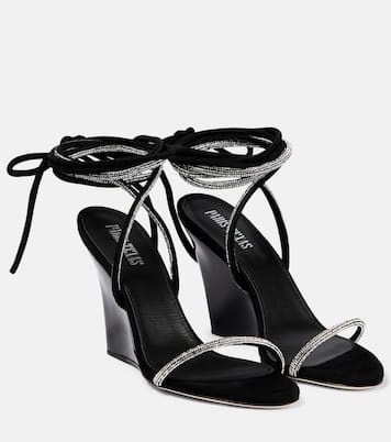 Willow embellished suede wedge sandals | Paris Texas