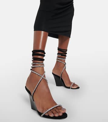 Willow embellished suede wedge sandals | Paris Texas