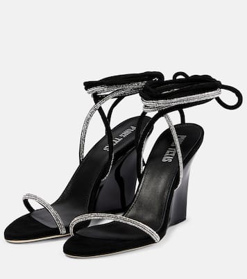 Willow embellished suede wedge sandals | Paris Texas