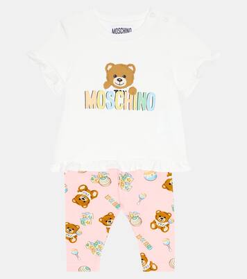 Baby - T-shirt e shorts in misto cotone | Moschino Kids