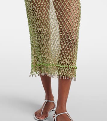 Verziertes Maxikleid aus Mesh | Self-Portrait