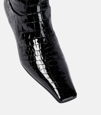 Croc-effect patent leather knee-high boots | Khaite