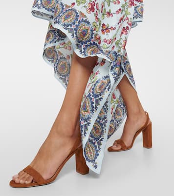 Sandalen So Nude Block aus Veloursleder | Aquazzura