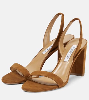 Sandalen So Nude Block aus Veloursleder | Aquazzura