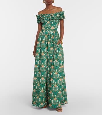 Espliego Lunar printed poplin maxi dress | Agua by Agua Bendita