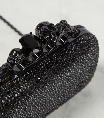Clutch Knuckle in pelle con cristalli | McQueen
