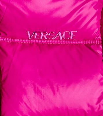 Giacca con pannelli in piuma e cappuccio | Versace Kids