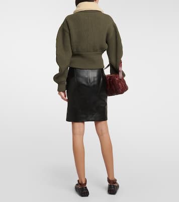Cardigan aus Schurwolle mit Leder | Tod's