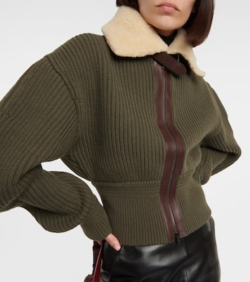 Cardigan aus Schurwolle mit Leder | Tod's
